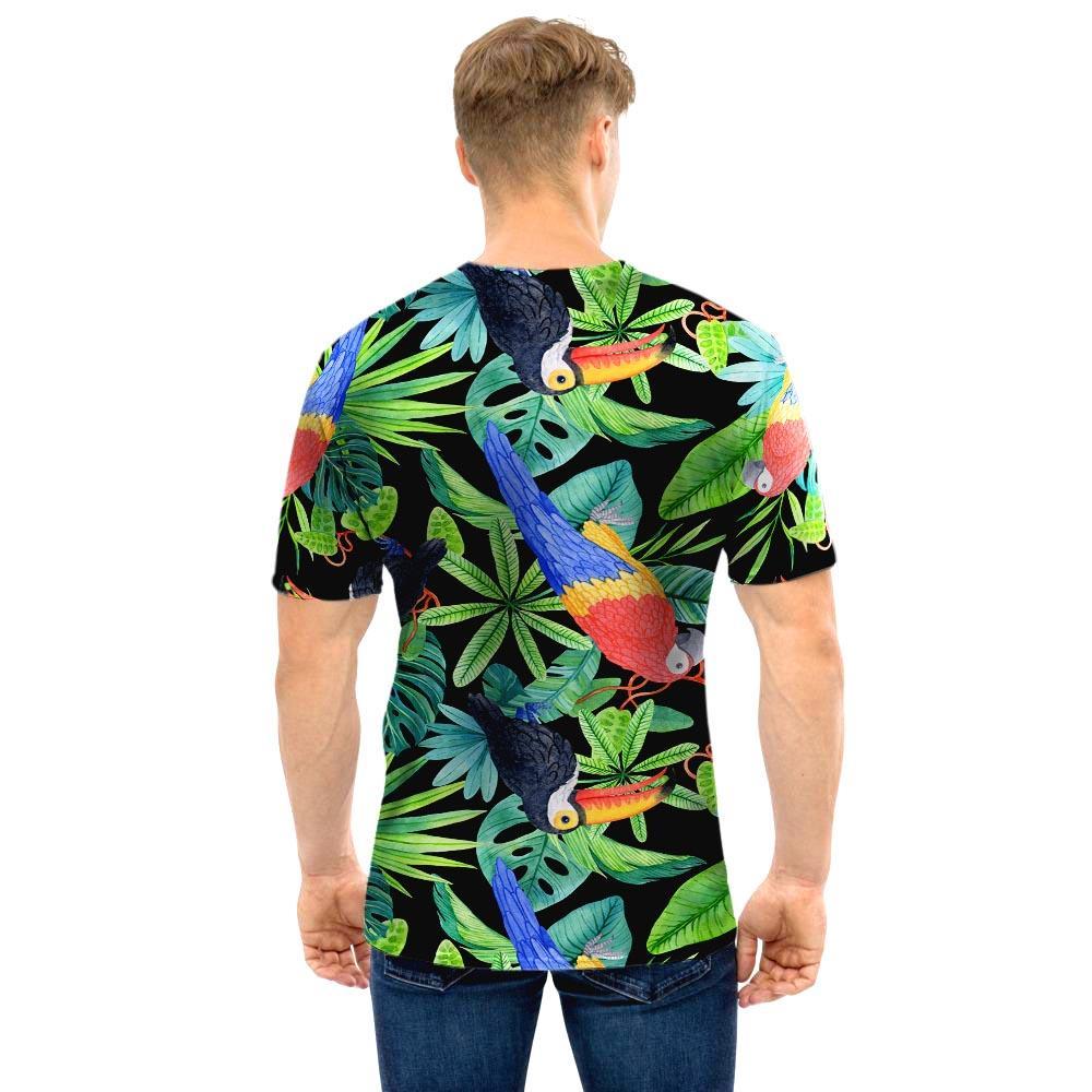 Tropical Bird Hawaiian Print Men T Shirt-grizzshop