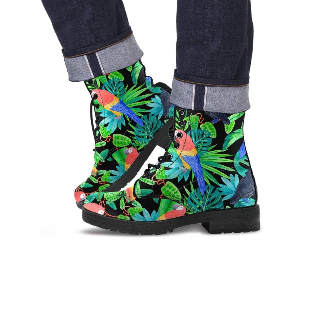 Tropical Bird Hawaiian Print Men's Boots-grizzshop