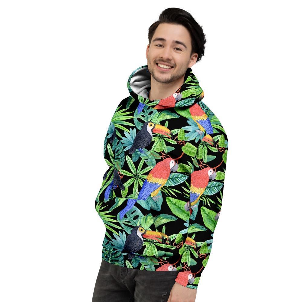 Tropical Bird Hawaiian Print Men's Hoodie-grizzshop