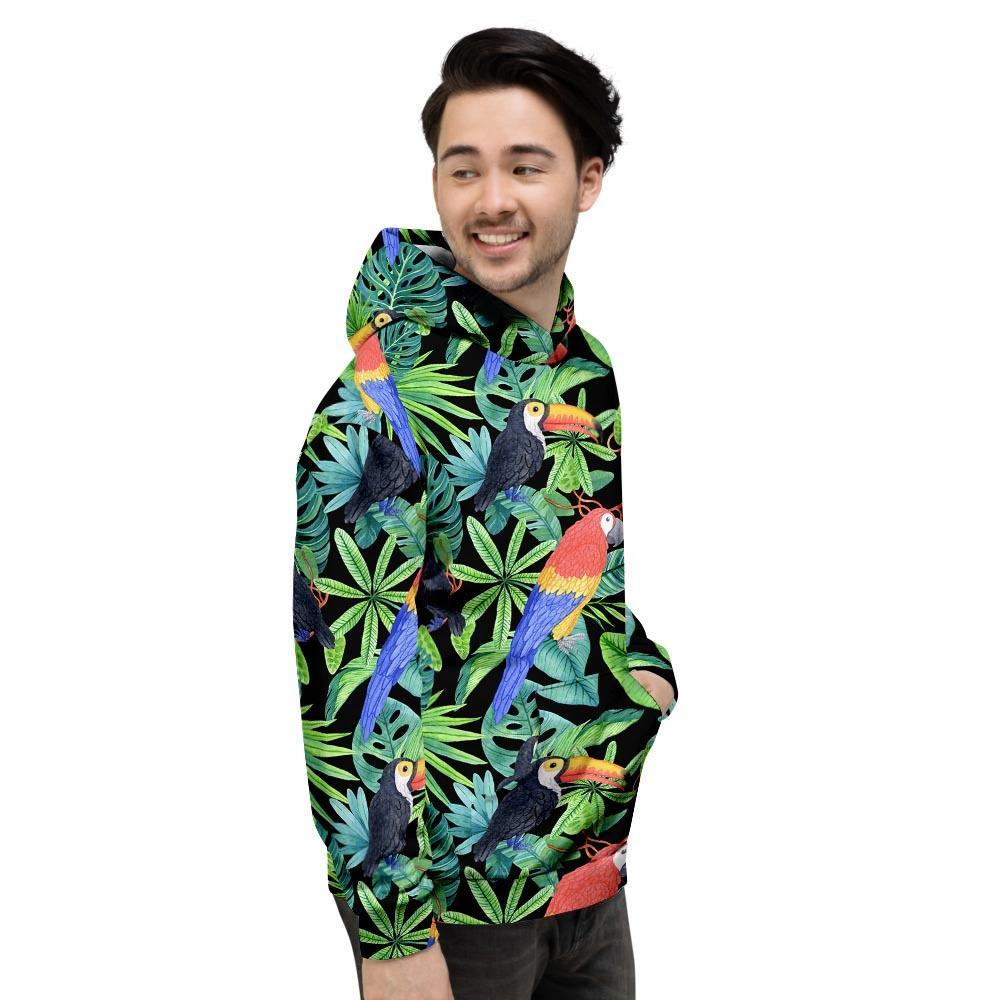 Tropical Bird Hawaiian Print Men's Hoodie-grizzshop
