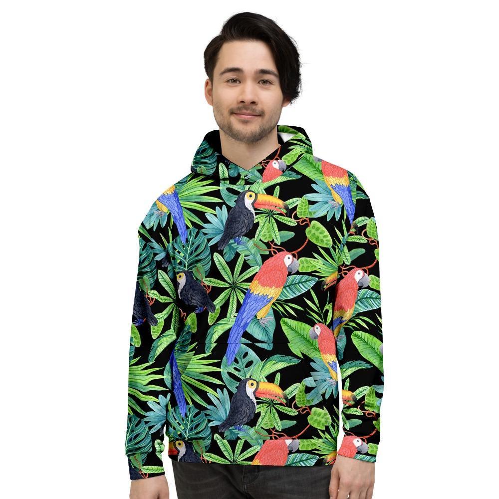 Tropical Bird Hawaiian Print Men's Hoodie-grizzshop