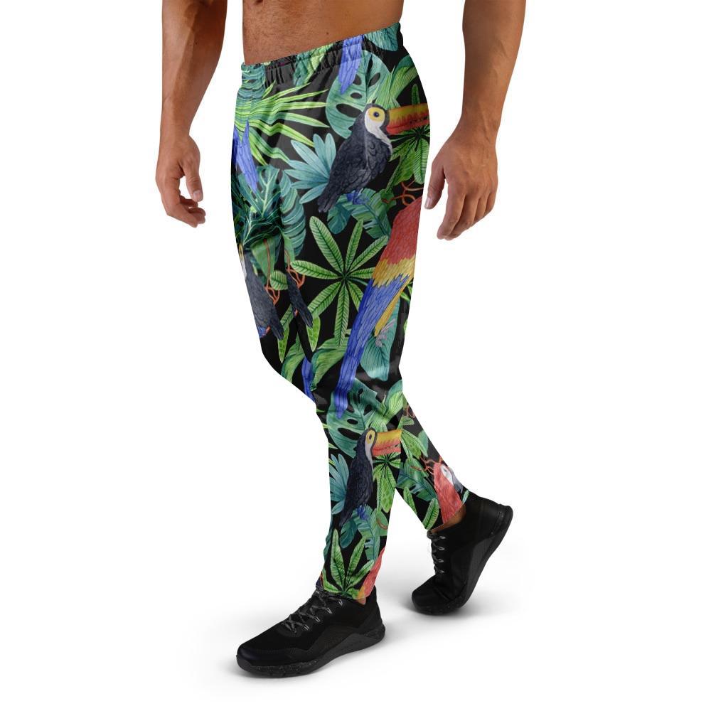Tropical Bird Hawaiian Print Men's Joggers-grizzshop