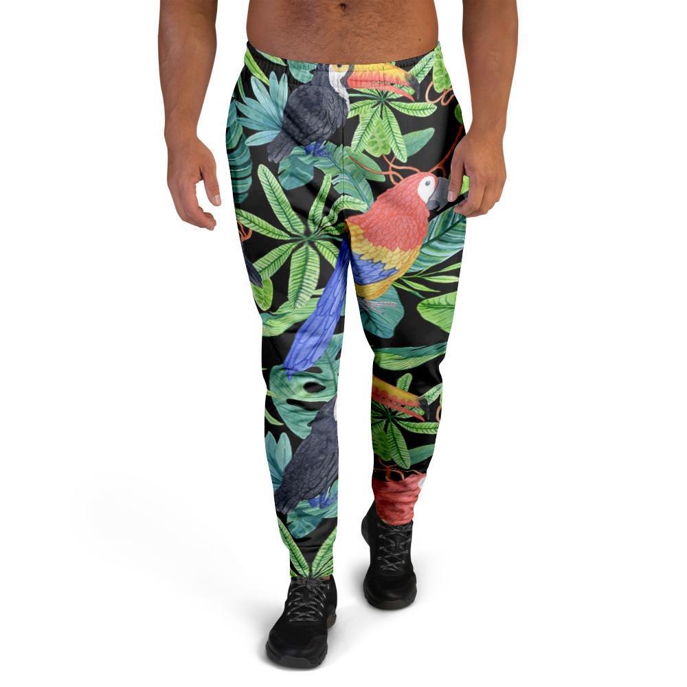 Tropical Bird Hawaiian Print Men's Joggers-grizzshop