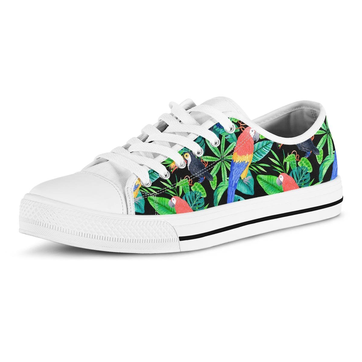 Tropical Bird Hawaiian Print Men's Low Top Shoes-grizzshop