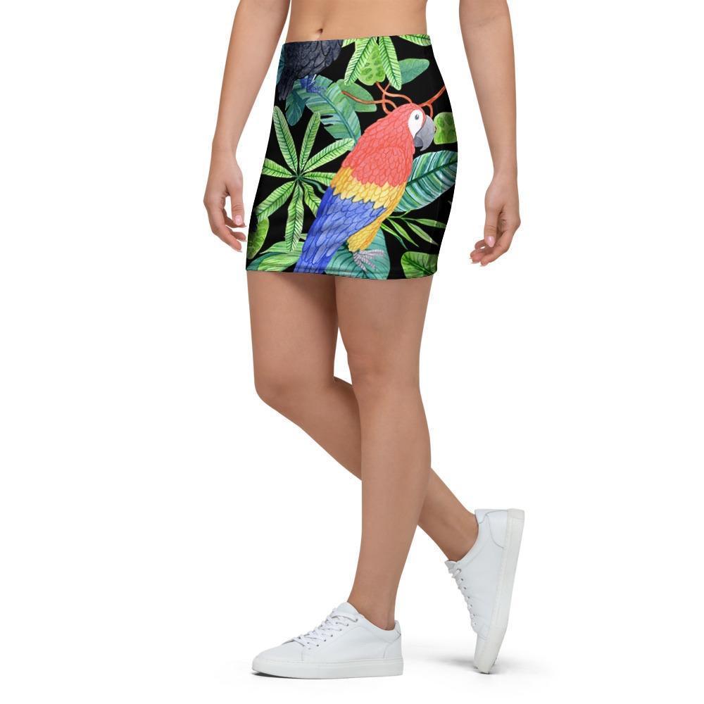 Tropical Bird Hawaiian Print Mini Skirt-grizzshop