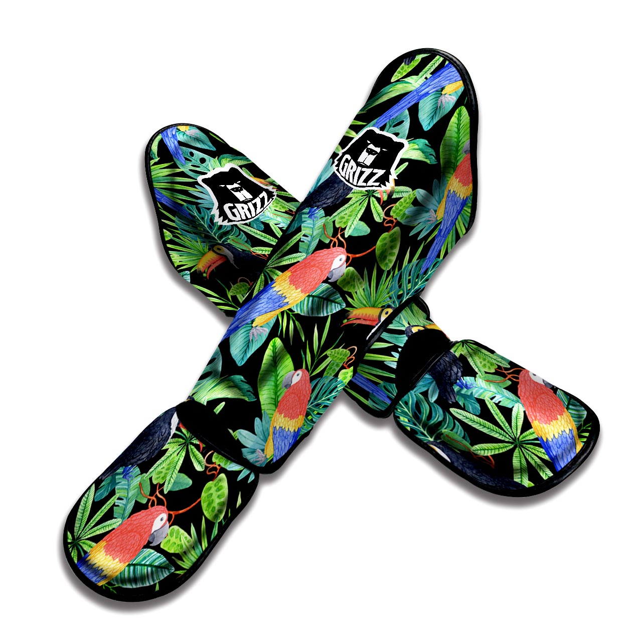 Tropical Bird Hawaiian Print Muay Thai Shin Guard-grizzshop