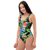 Tropical Bird Hawaiian Print One Piece Swimsuite-grizzshop