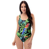 Tropical Bird Hawaiian Print One Piece Swimsuite-grizzshop