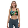 Tropical Bird Hawaiian Print Sports Bra-grizzshop