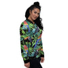 Tropical Bird Hawaiian Print Women's Bomber Jacket-grizzshop