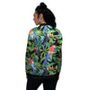 Tropical Bird Hawaiian Print Women's Bomber Jacket-grizzshop