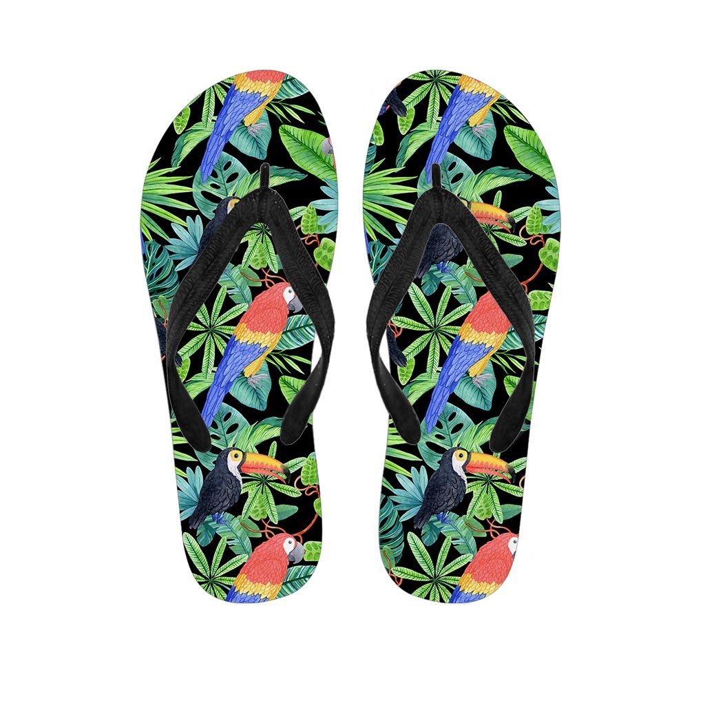 Tropical Bird Hawaiian Print Women's Flip Flops-grizzshop