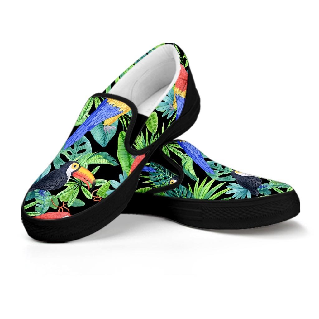 Tropical Bird Hawaiian Print Women's Slip On Sneakers-grizzshop
