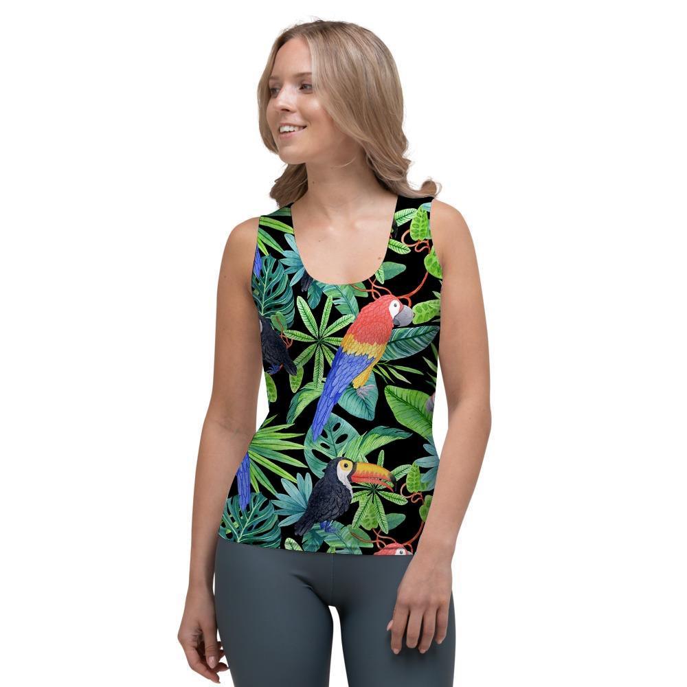 Tropical Bird Hawaiian Print Women's Tank Top-grizzshop