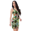 Tropical Bird Patchwork Print Bodycon Dress-grizzshop