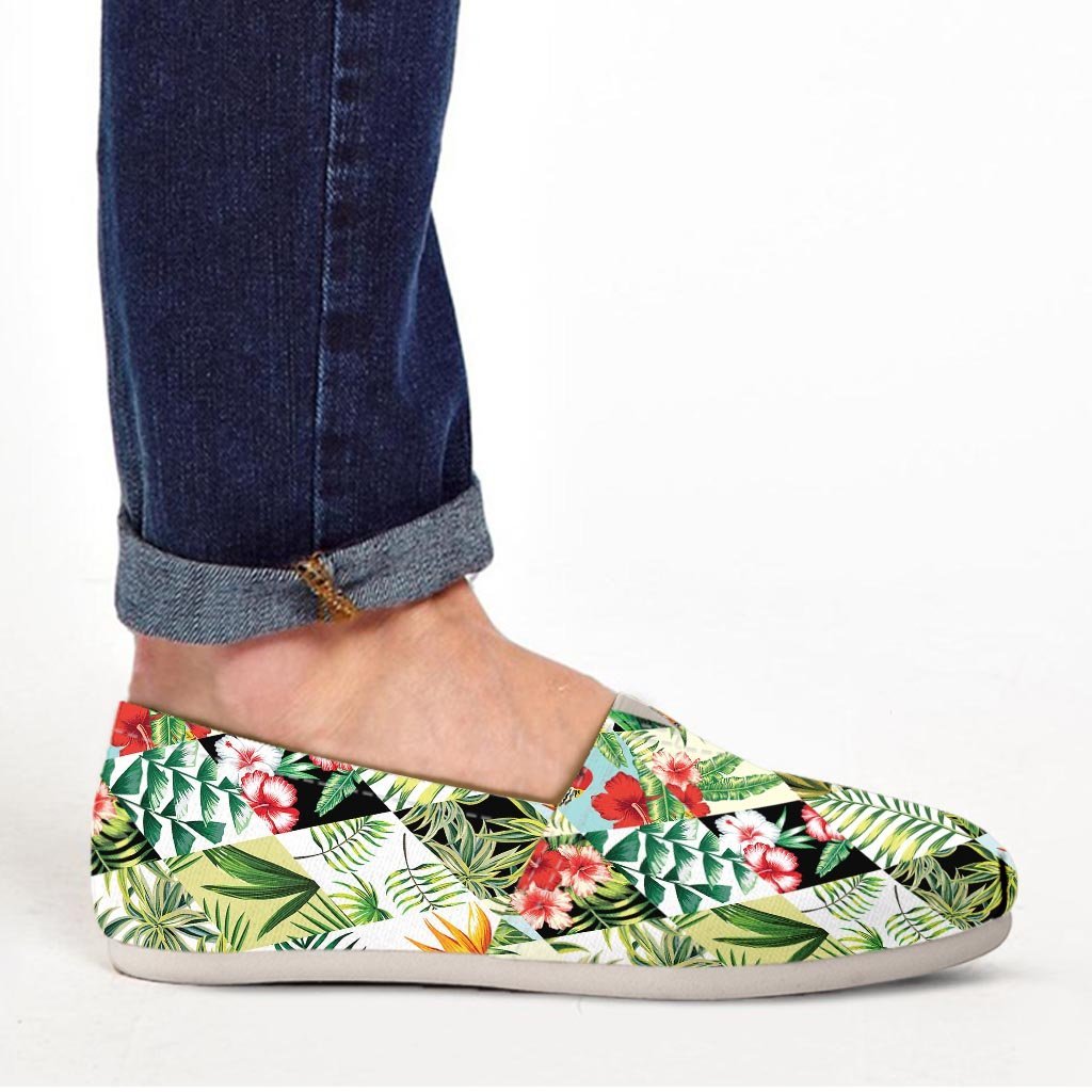 Tropical Bird Patchwork Print Canvas Shoes-grizzshop