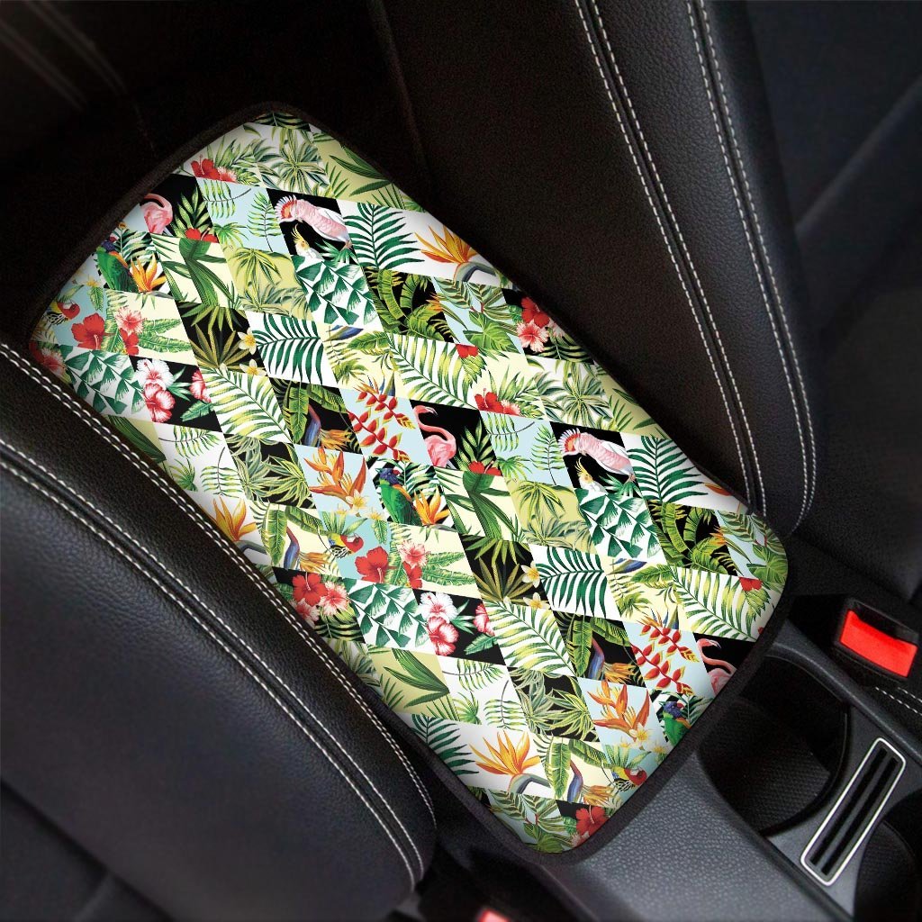 Tropical Bird Patchwork Print Car Console Cover-grizzshop