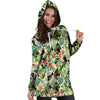 Tropical Bird Patchwork Print Hoodie Dress-grizzshop