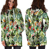 Tropical Bird Patchwork Print Hoodie Dress-grizzshop