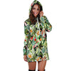 Tropical Bird Patchwork Print Hoodie Dress-grizzshop