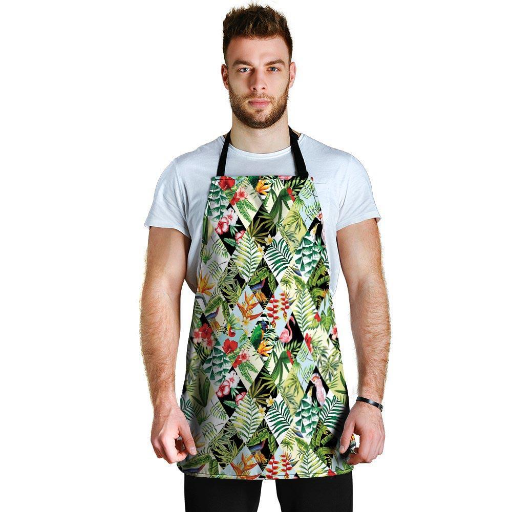 Tropical Bird Patchwork Print Men's Apron-grizzshop