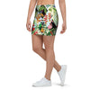 Tropical Bird Patchwork Print Mini Skirt-grizzshop