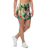 Tropical Bird Patchwork Print Mini Skirt-grizzshop