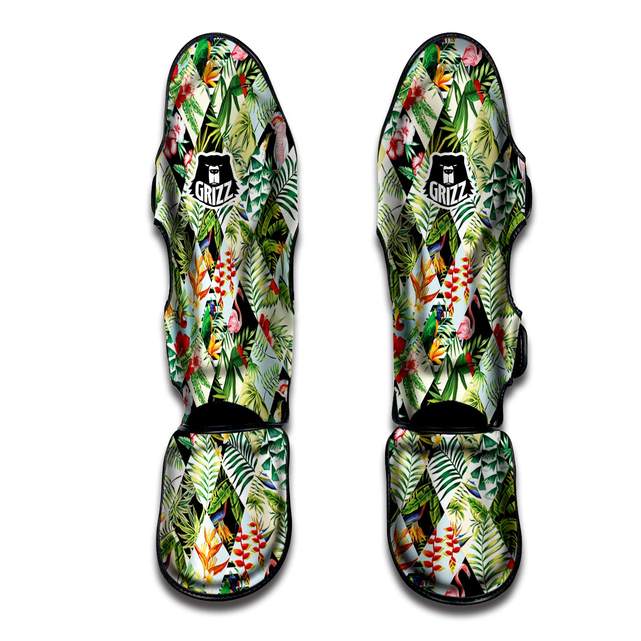 Tropical Bird Patchwork Print Muay Thai Shin Guard-grizzshop