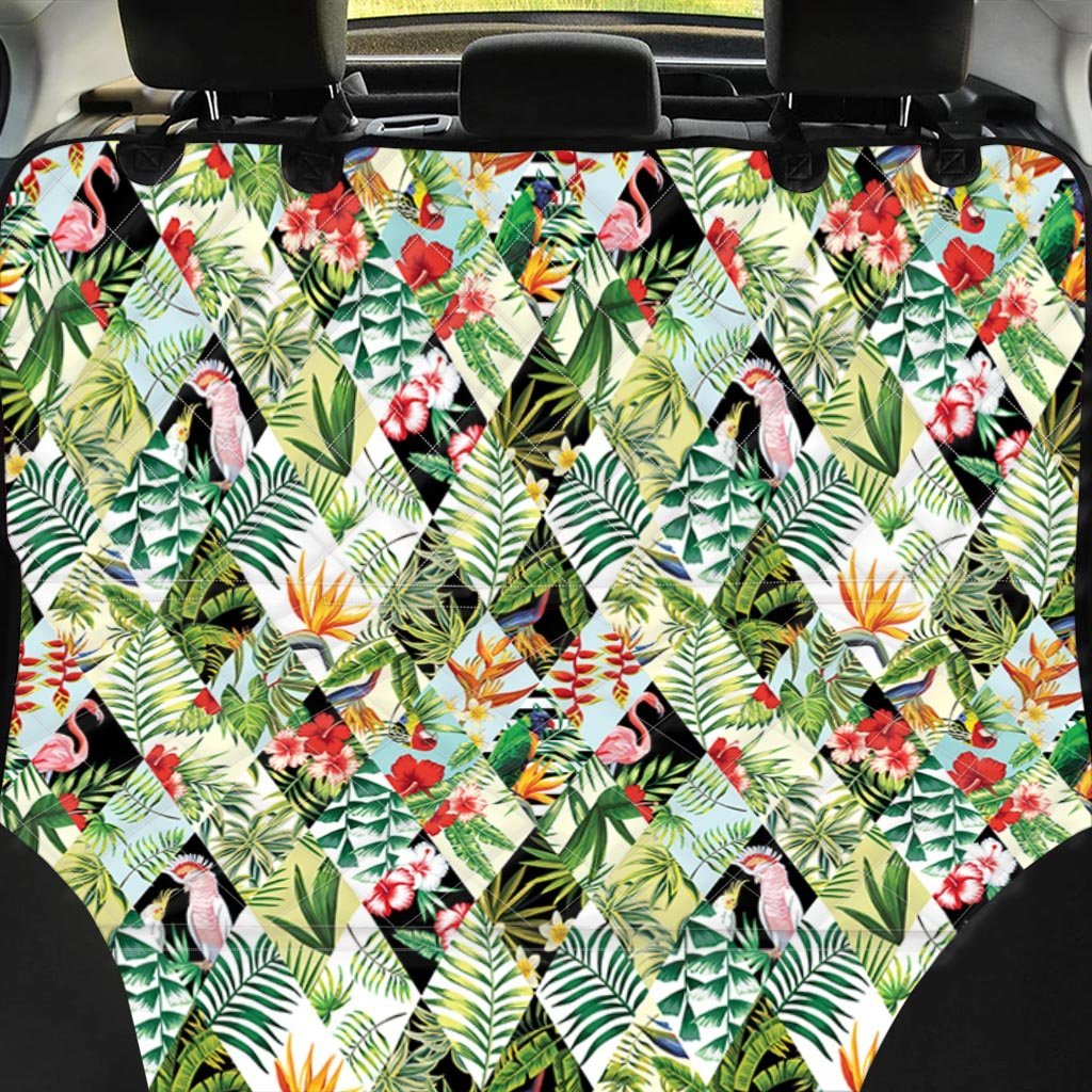 Tropical Bird Patchwork Print Pet Car Seat Cover-grizzshop