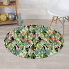 Tropical Bird Patchwork Print Round Rug-grizzshop