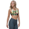 Tropical Bird Patchwork Print Sports Bra-grizzshop