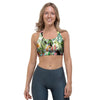 Tropical Bird Patchwork Print Sports Bra-grizzshop