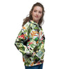 Tropical Bird Patchwork Print Women's Hoodie-grizzshop