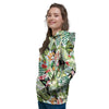 Tropical Bird Patchwork Print Women's Hoodie-grizzshop