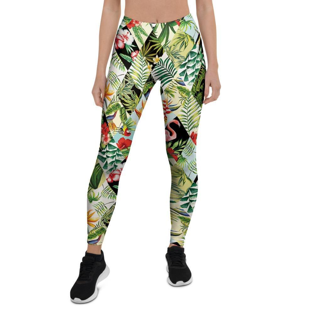 Tropical Bird Patchwork Print Women's Leggings-grizzshop