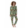 Tropical Bird Patchwork Print Women's Pajamas-grizzshop