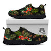 Tropical Black Hawaii Print Pattern Black Sneaker-grizzshop