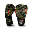 Tropical Black Hawaii Print Pattern Boxing Gloves-grizzshop