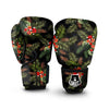 Tropical Black Hawaii Print Pattern Boxing Gloves-grizzshop