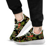 Tropical Black Hawaii Print Pattern White Athletic Shoes-grizzshop