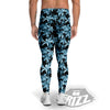 Tropical Blossom Blue Print Pattern Men's Leggings-grizzshop