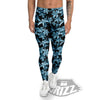 Tropical Blossom Blue Print Pattern Men's Leggings-grizzshop