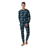 Tropical Blossom Blue Print Pattern Men's Pajamas-grizzshop