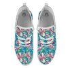 Tropical Blossom Teal Pink Print Pattern White Athletic Shoes-grizzshop