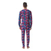 Tropical Blue And Pink Flamingo Print Men's Pajamas-grizzshop