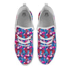 Tropical Blue And Pink Flamingo Print White Athletic Shoes-grizzshop