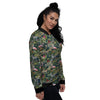 Tropical Cartoon Print Pattern Women's Bomber Jacket-grizzshop