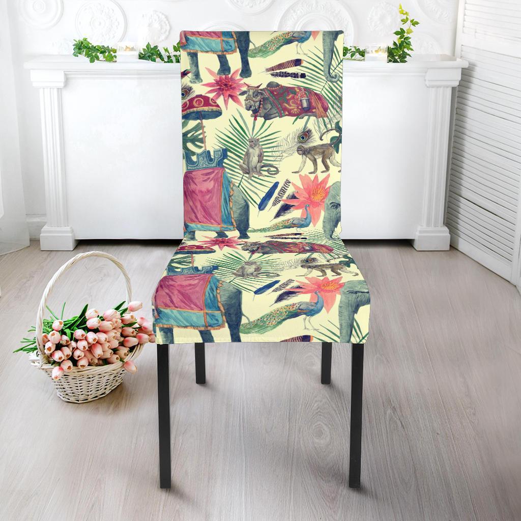 Tropical Elephant Print Chair Cover-grizzshop