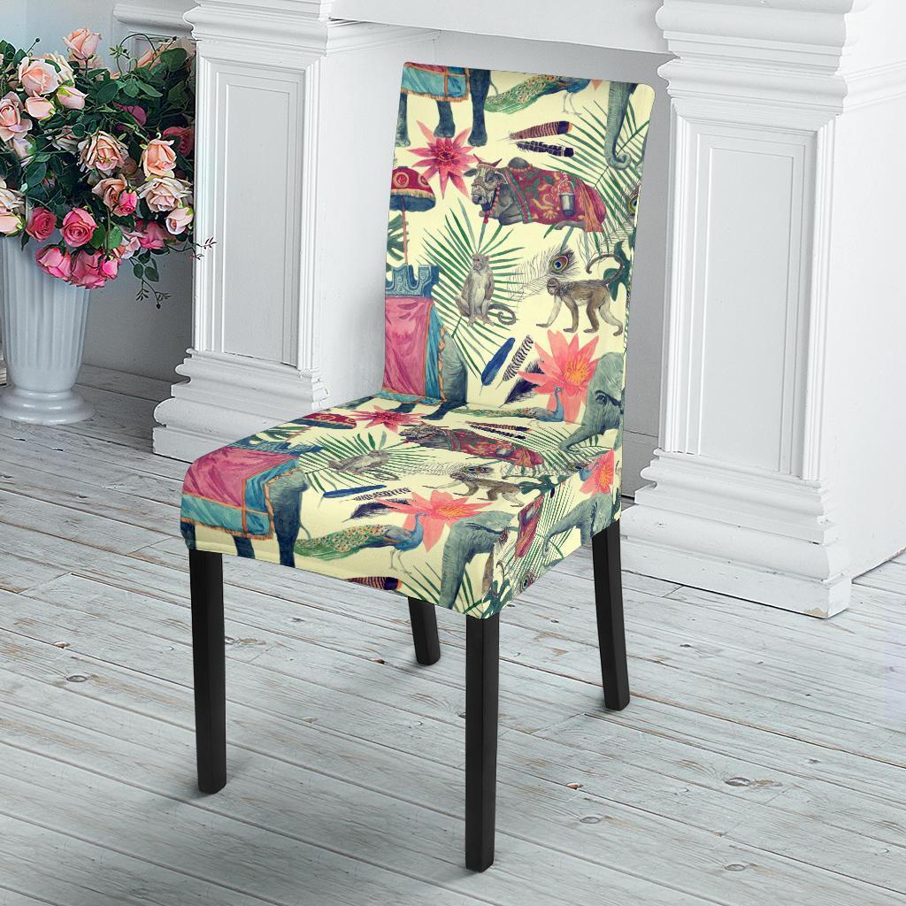 Tropical Elephant Print Chair Cover-grizzshop