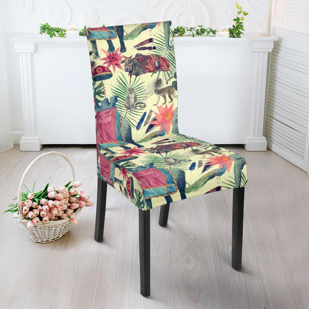 Tropical Elephant Print Chair Cover-grizzshop